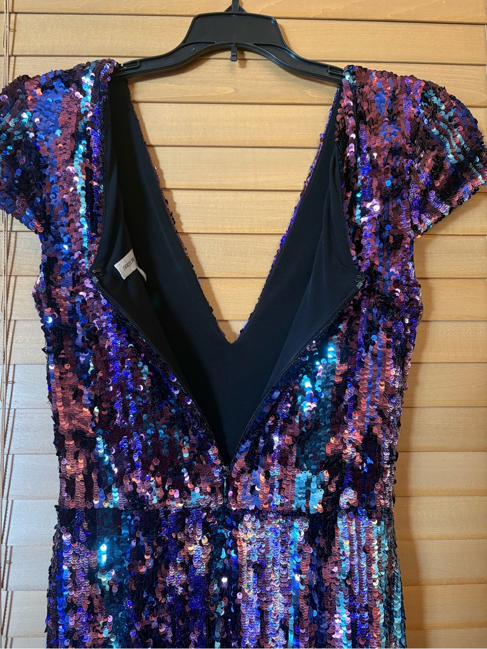 Dress the Population Zoe Like New Iridescent Purple-Blue Sequin Mini Dress M - Picture 6 of 9